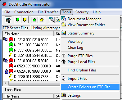 File:DocShuttle Administrator Menu Tools Create Folders on FTP Site.png