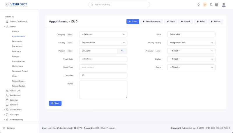Appointment Categories – Choose from multiple visit types.
