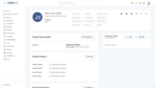 Generated Patient Record – Fields are editable after voice entry.