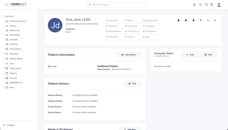 Generated Patient Record – Fields are editable after voice entry.