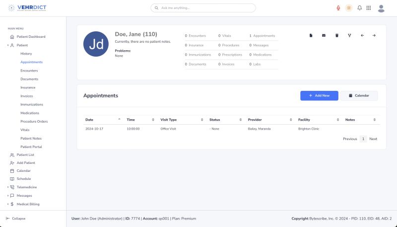 Appointment Overview – View and manage scheduled visits.