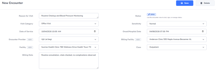 Recent Encounters Section